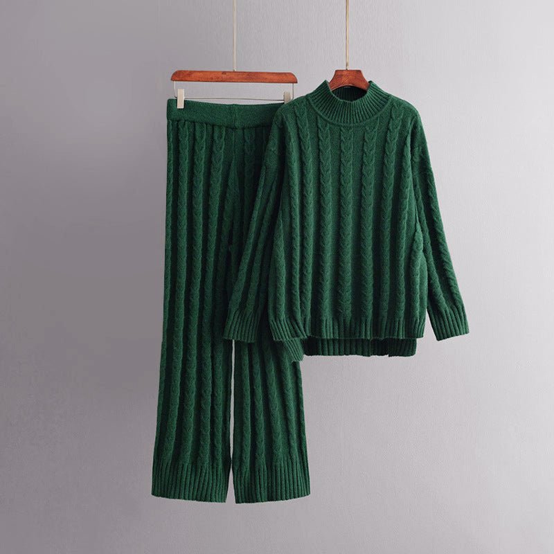 2 - Piece Knit Set with Cable Pattern for Women - Clarkandmorris