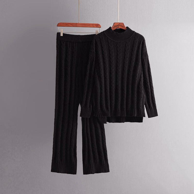 2 - Piece Knit Set with Cable Pattern for Women - Clarkandmorris