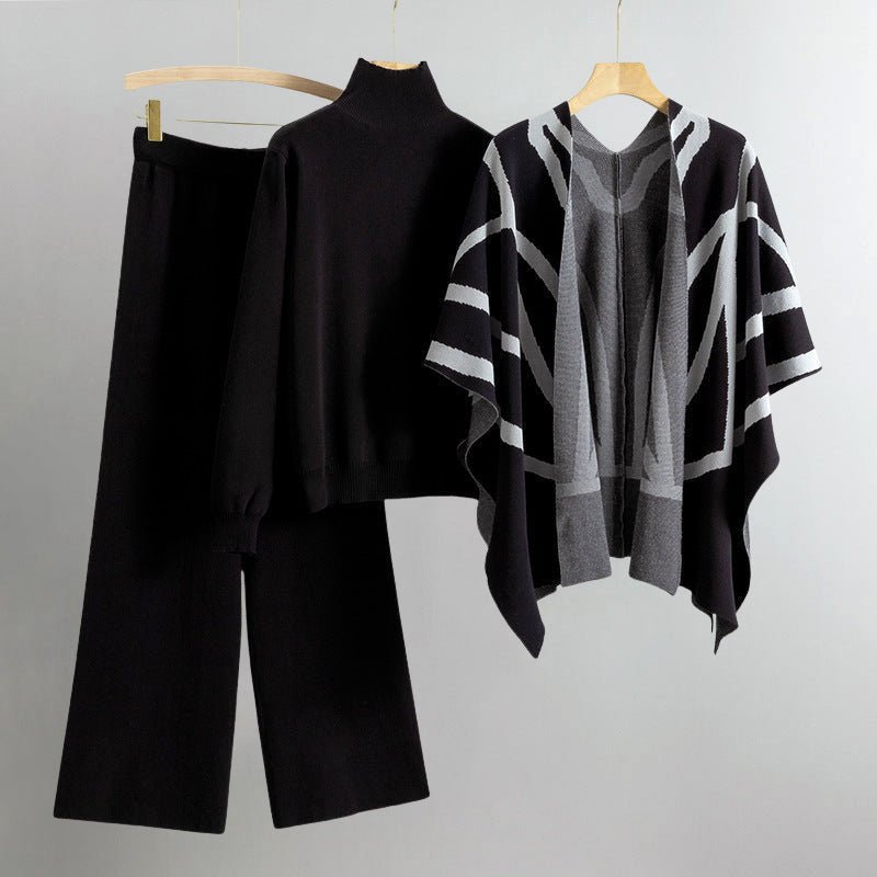 3 - Piece Knit Set with Shawl Cardigan for Women - Clarkandmorris