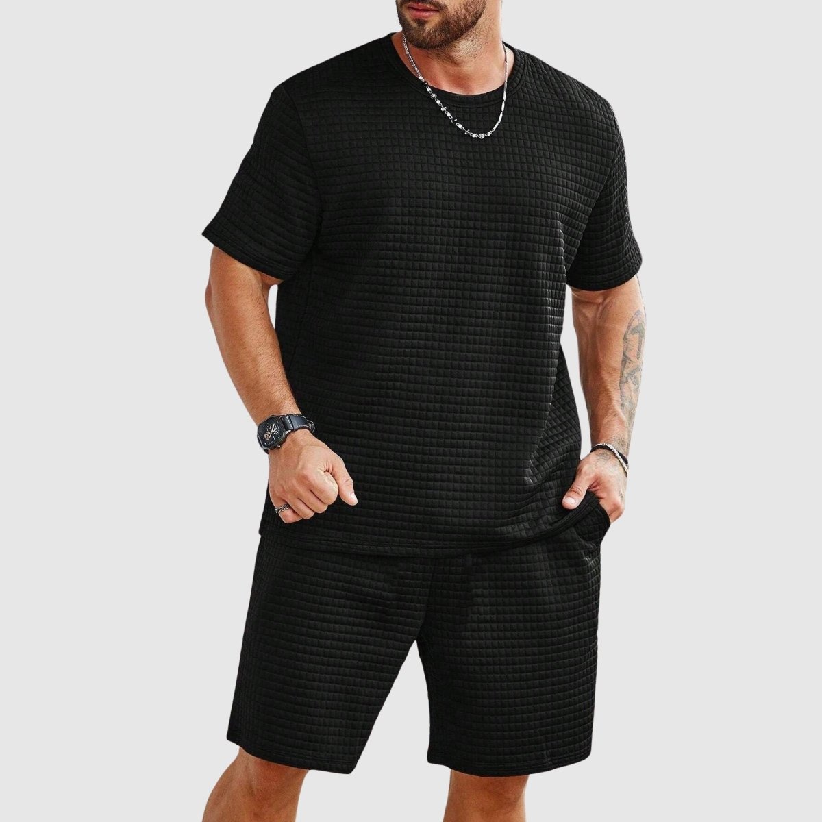 Ben Carter Grid Knit Lounge Set - Clarkandmorris