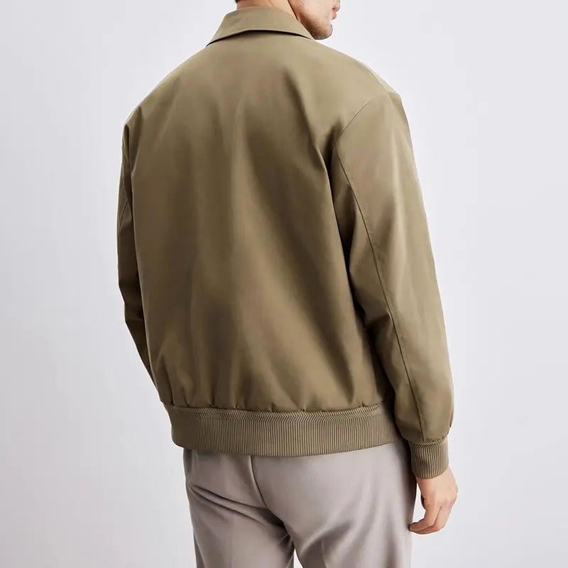 Elegant Bomber Jacket for Men with Turn - Down Collar - Clarkandmorris