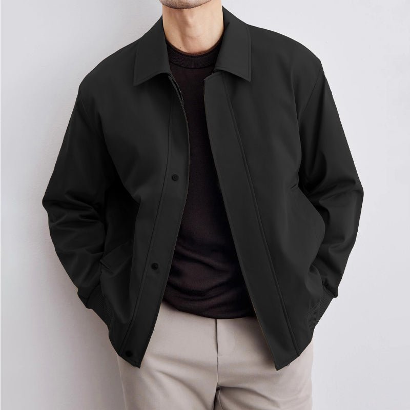 Elegant Bomber Jacket for Men with Turn - Down Collar - Clarkandmorris