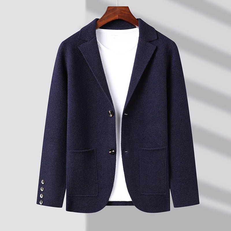 Elegant Cardigan for Men with Lapel Collar and Buttons - Clarkandmorris