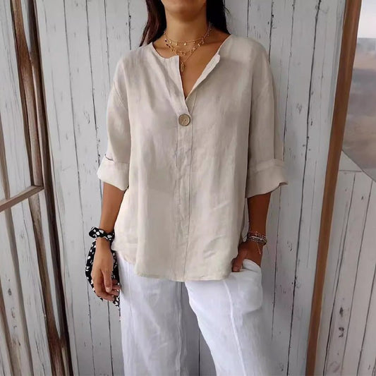 Emma Fox Valence Linen Blouse - Clarkandmorris