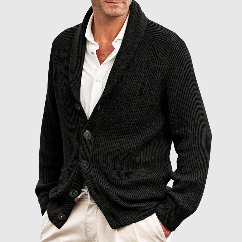 Knit Cardigan with Shawl Collar for Men - Clarkandmorris