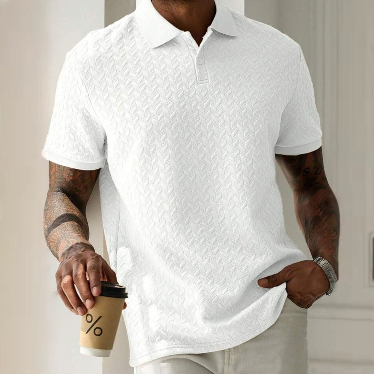 L'Artisan Texturée Polo T-shirt by Ben Carter - Clarkandmorris