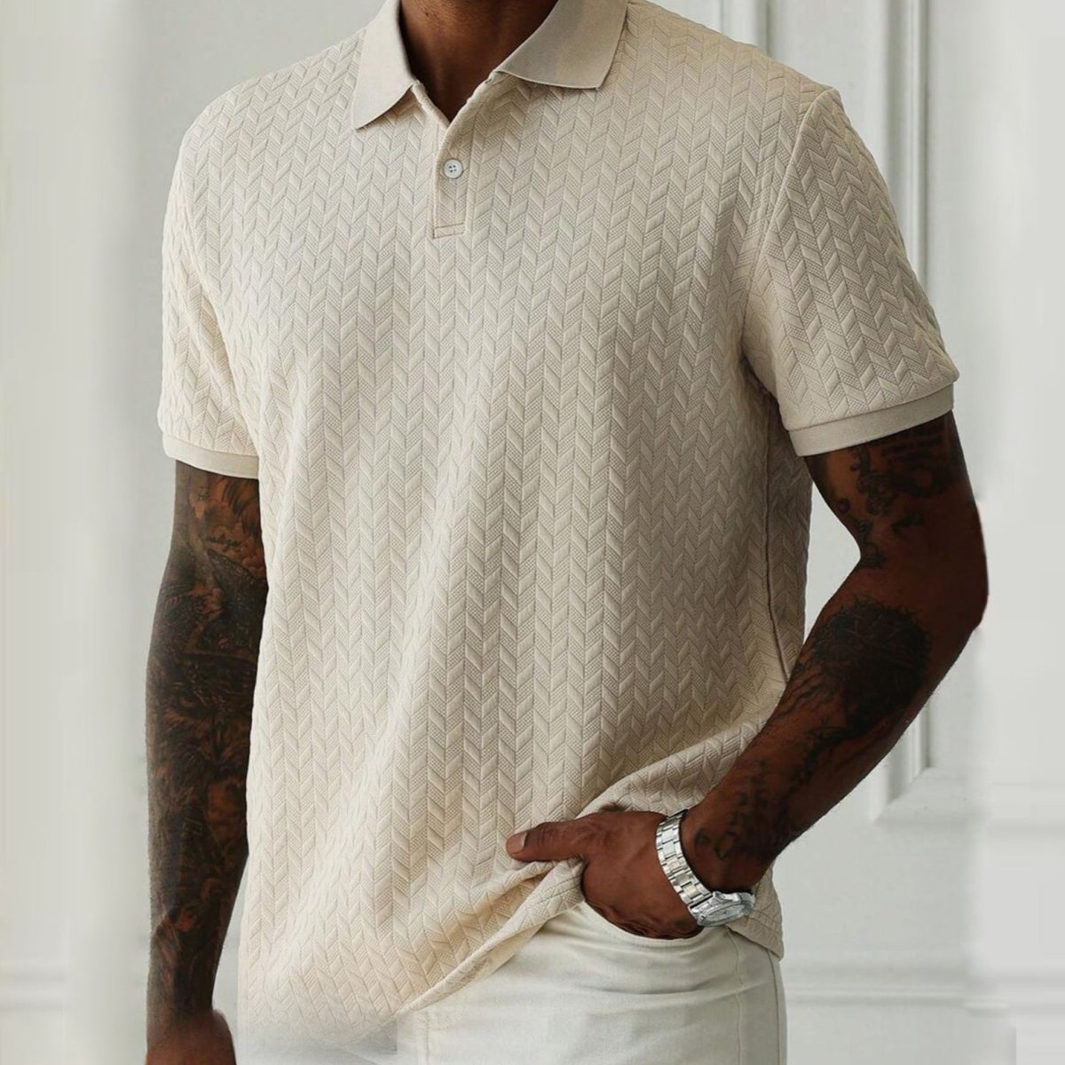 L'Artisan Texturée Polo T-shirt by Ben Carter - Clarkandmorris