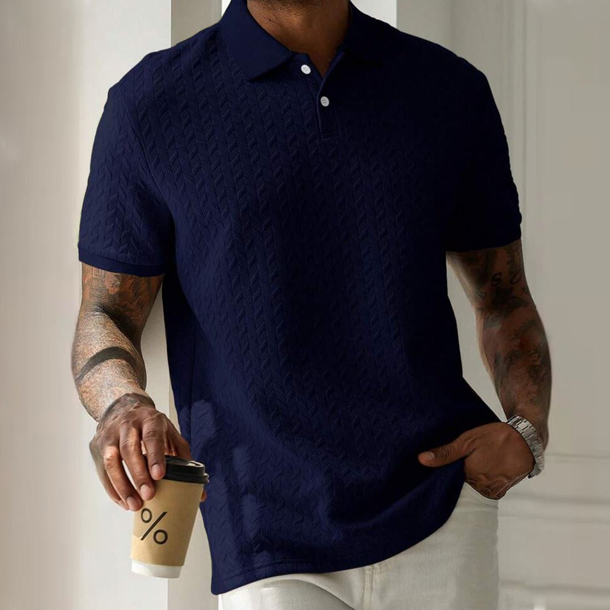 L'Artisan Texturée Polo T-shirt by Ben Carter - Clarkandmorris