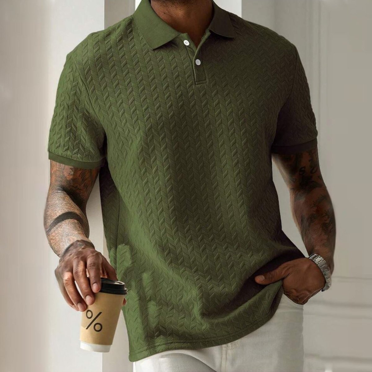L'Artisan Texturée Polo T-shirt by Ben Carter - Clarkandmorris