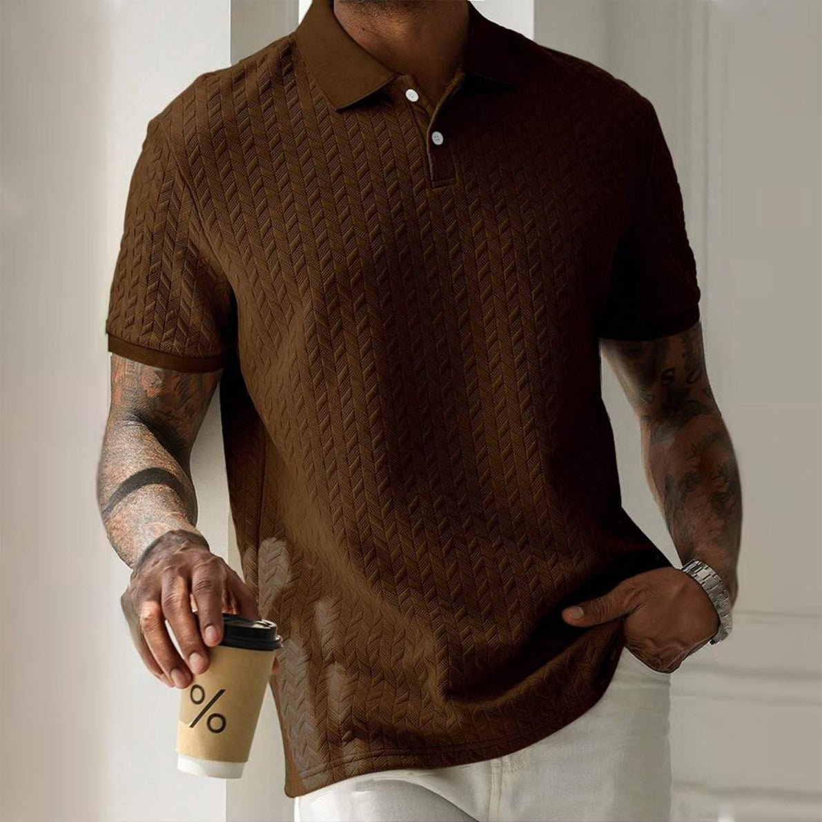 L'Artisan Texturée Polo T-shirt by Ben Carter - Clarkandmorris