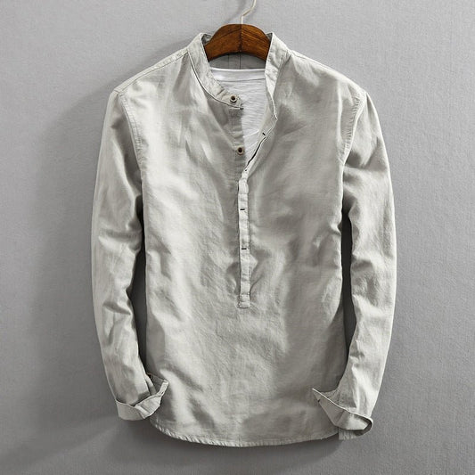 Luke Gray Retro Linen Shirt - Clarkandmorris