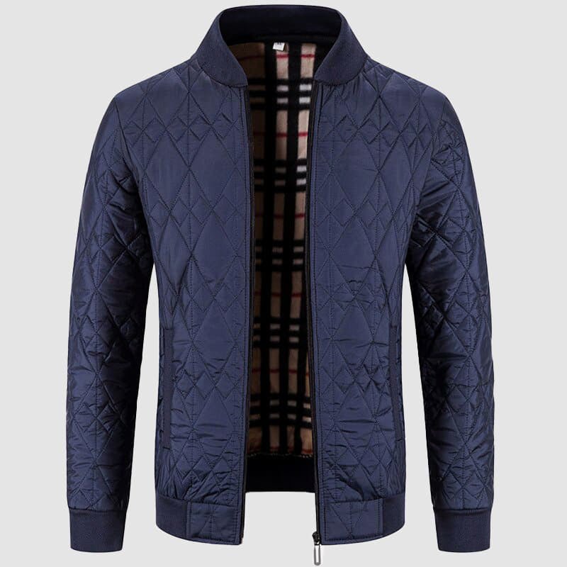 Quilted Jacket for Men with Cotton Plaid Lining - Clarkandmorris