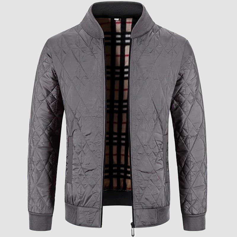 Quilted Jacket for Men with Cotton Plaid Lining - Clarkandmorris