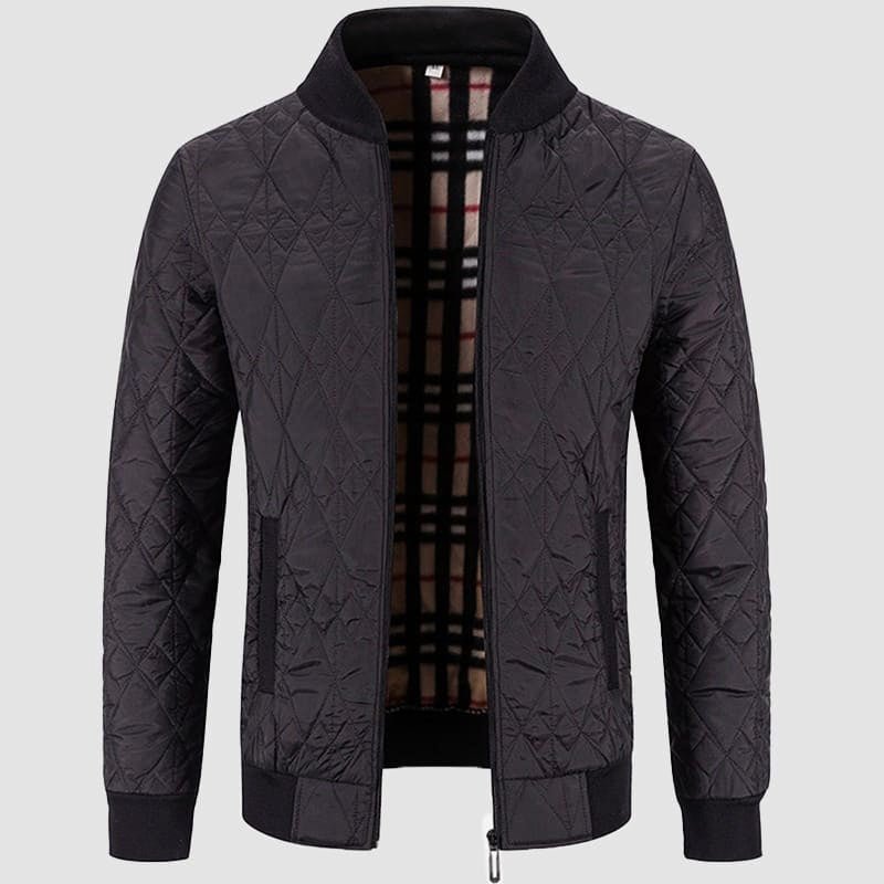 Quilted Jacket for Men with Cotton Plaid Lining - Clarkandmorris