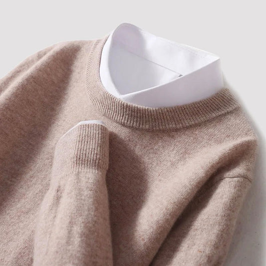 Wool Sweater for Men with Round Neckline - Clarkandmorris