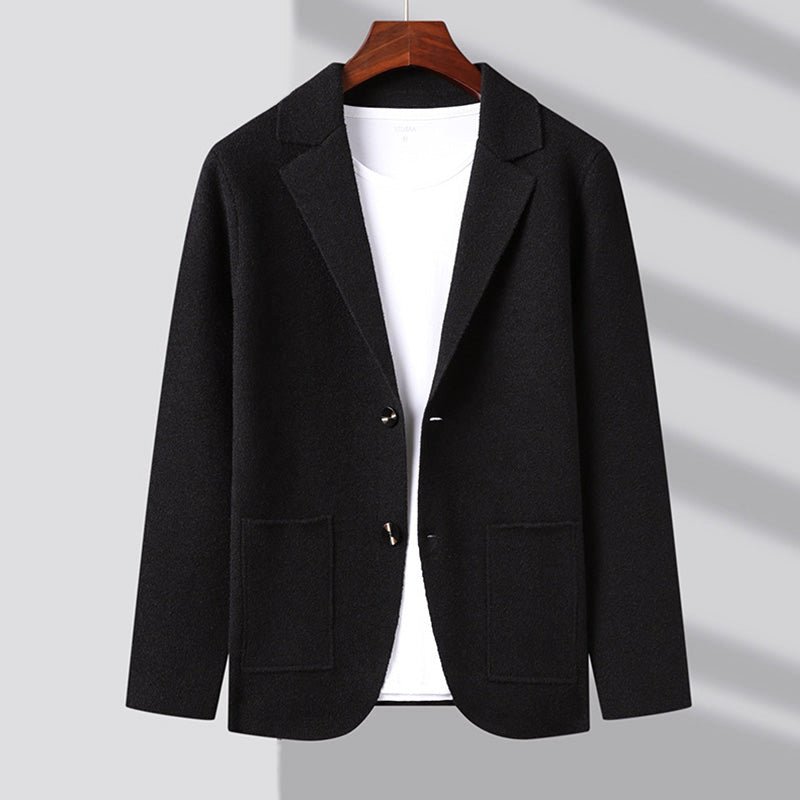 Elegant Cardigan for Men with Lapel Collar and Buttons - Clarkandmorris