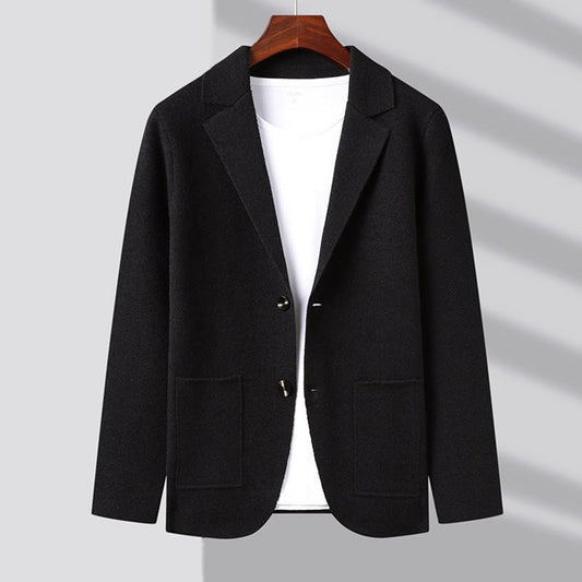 Elegant Cardigan for Men with Lapel Collar and Buttons - Clarkandmorris