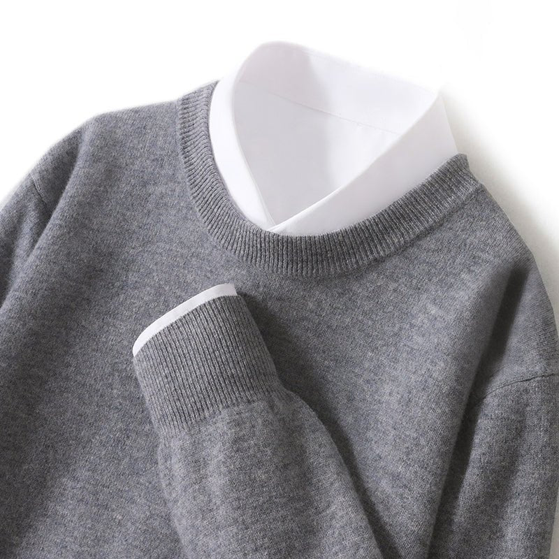 Fine - Knit Autumn Wool Sweater for Men - Clarkandmorris