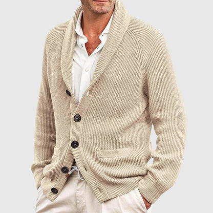 Knit Cardigan with Shawl Collar for Men - Clarkandmorris