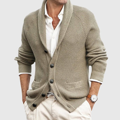Knit Cardigan with Shawl Collar for Men - Clarkandmorris