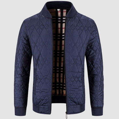 Quilted Jacket for Men with Cotton Plaid Lining - Clarkandmorris
