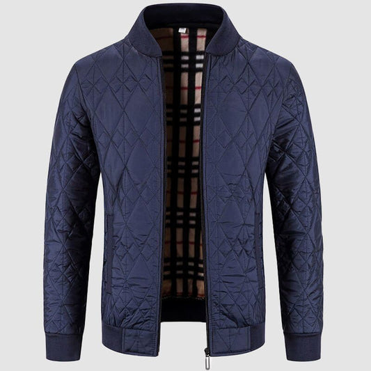 Quilted Jacket for Men with Cotton Plaid Lining - Clarkandmorris