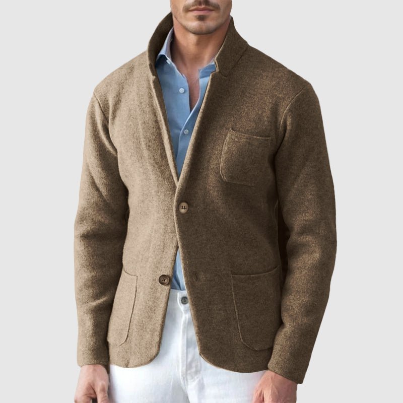 Short Blazer Coat for Men with Stand Collar - Clarkandmorris