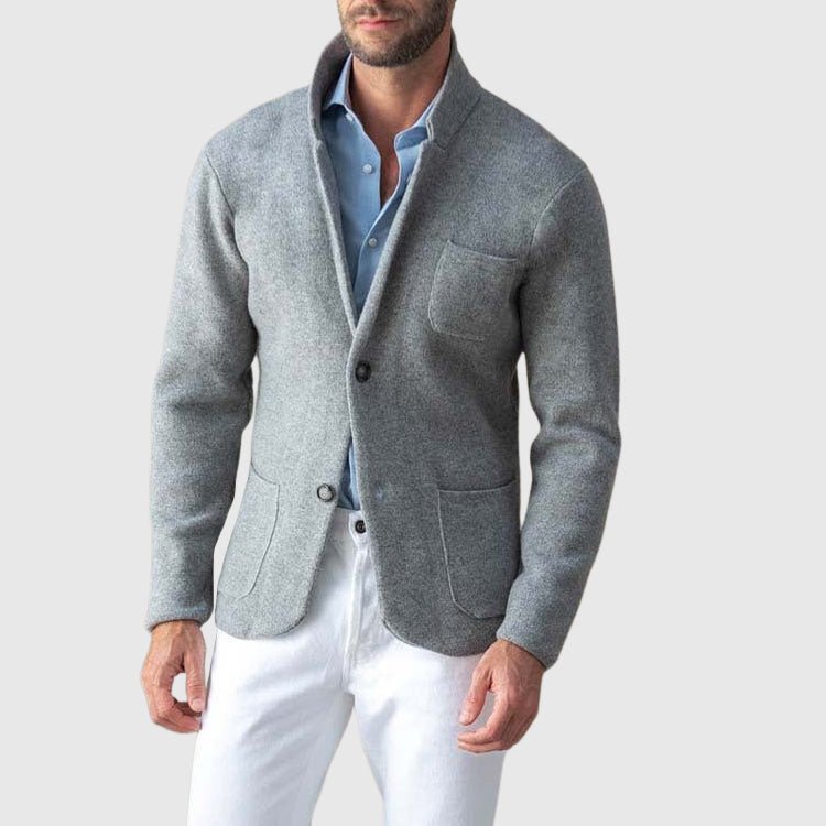 Short Blazer Coat for Men with Stand Collar - Clarkandmorris