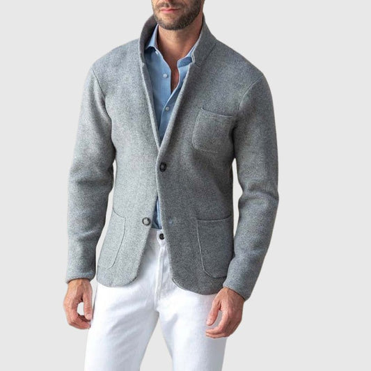 Short Blazer Coat for Men with Stand Collar - Clarkandmorris
