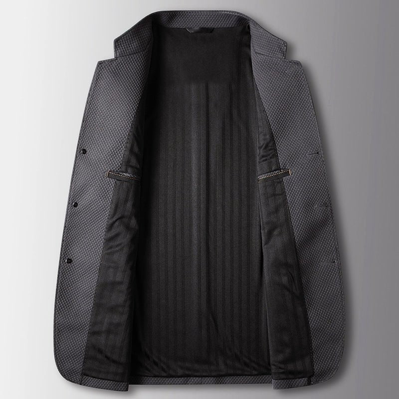 Single - Breasted Blazer Coat for Men with Stand Collar - Clarkandmorris