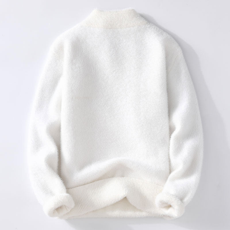 V - Neck Sweater for Men with Plush Texture - Clarkandmorris