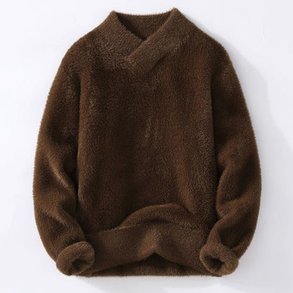 V - Neck Sweater for Men with Plush Texture - Clarkandmorris