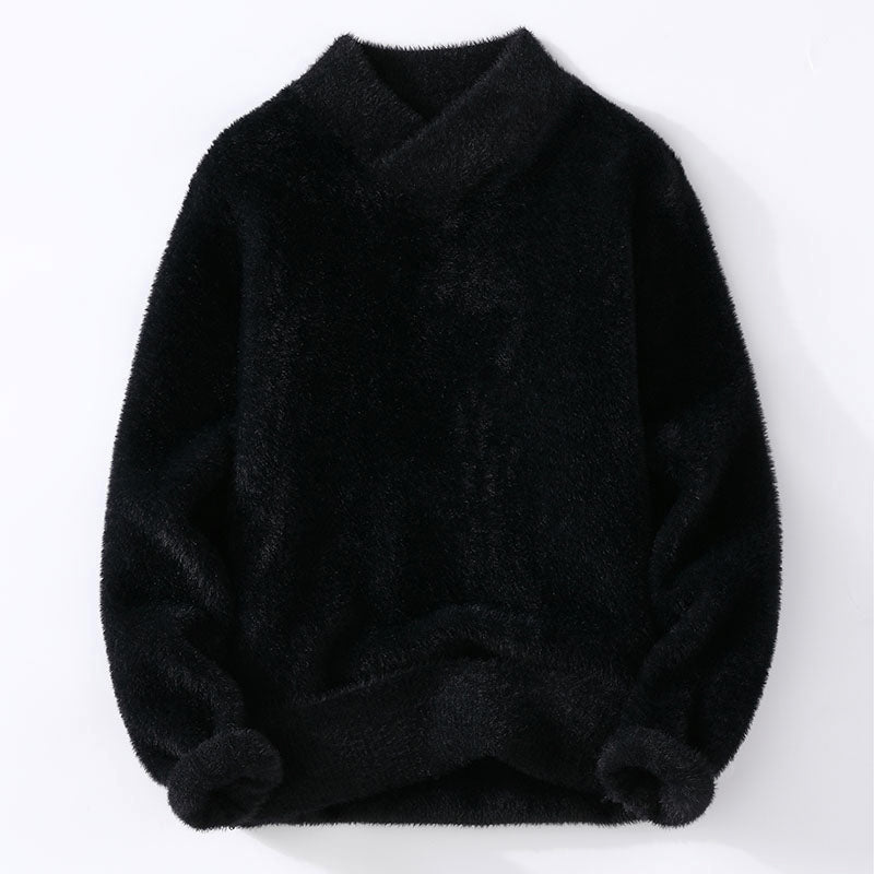 V - Neck Sweater for Men with Plush Texture - Clarkandmorris