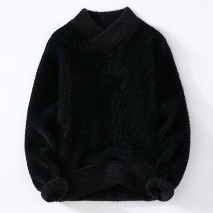 V - Neck Sweater for Men with Plush Texture - Clarkandmorris