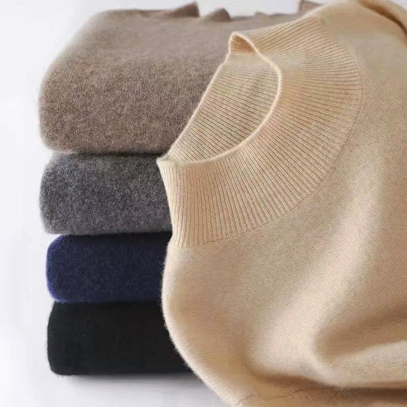 Wool - Blend Mockneck Sweater for Men - Clarkandmorris
