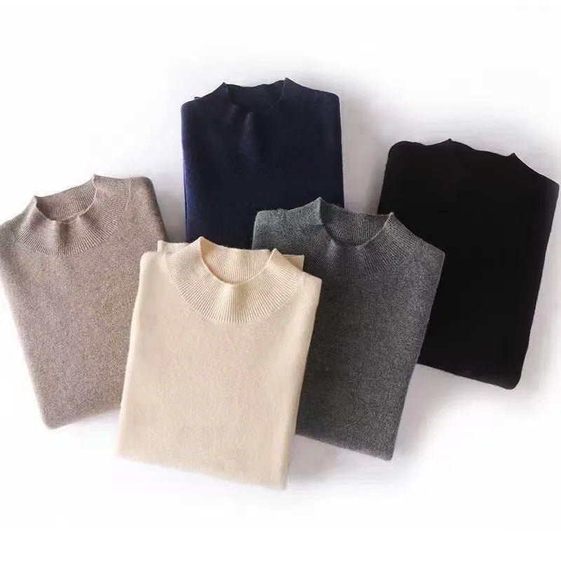 Wool - Blend Mockneck Sweater for Men - Clarkandmorris