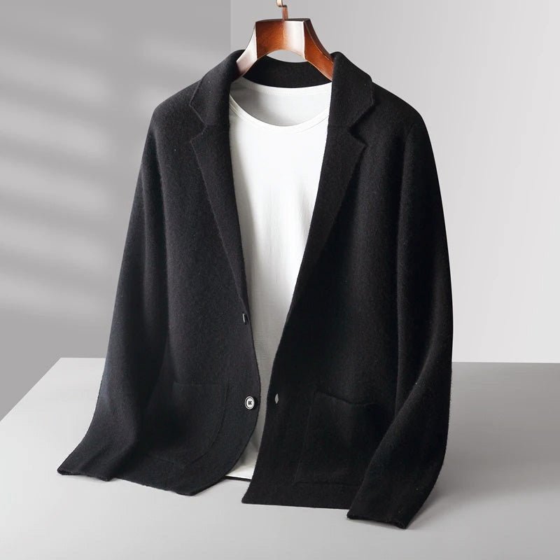 Wool Cardigan with Three - Button Closure for Men - Clarkandmorris